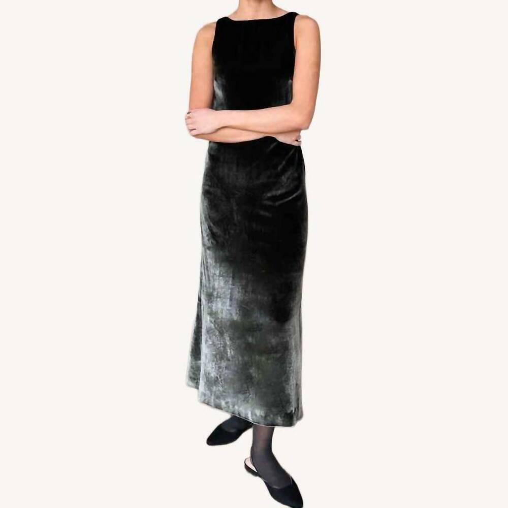 NEW EMERSON FRY cut in shift maxi dress in bark velvet